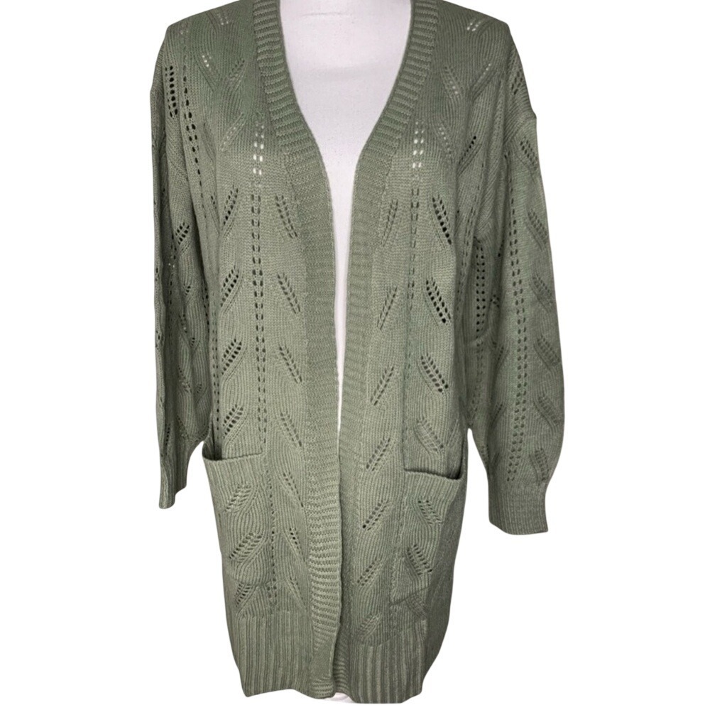 Pinque Open Front‎ Cardigan Knit Sweater Women Medium New Without Tags